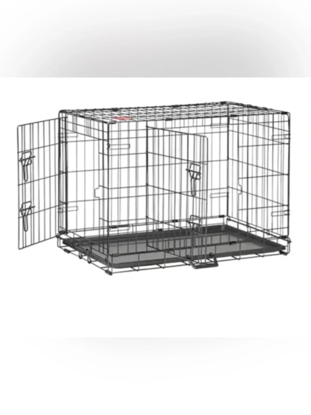 Top Paw® Double Door Folding Wire Dog Crate w/ Divider Panel - Leak Prook Tray